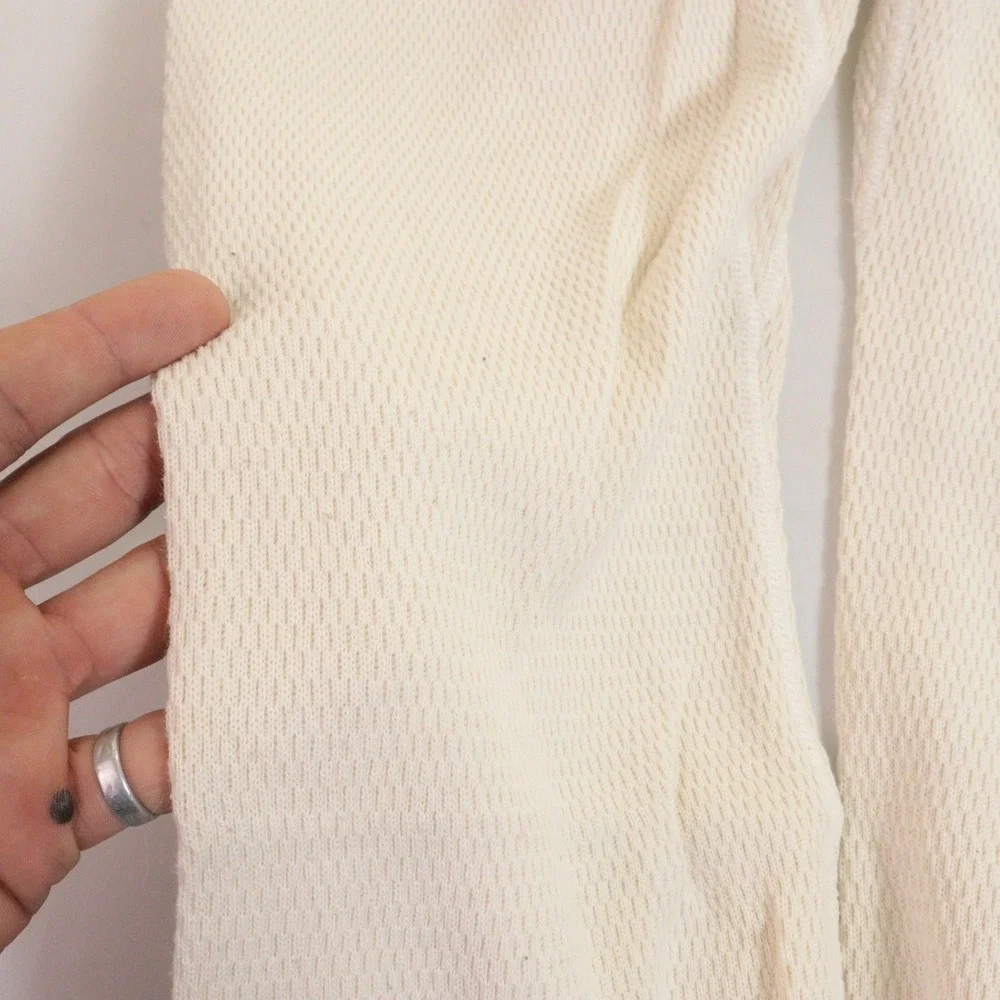 Morgan Mills Thermal Pants Waffle Knit Base Layer Off White Cotton Blend Men XL‎